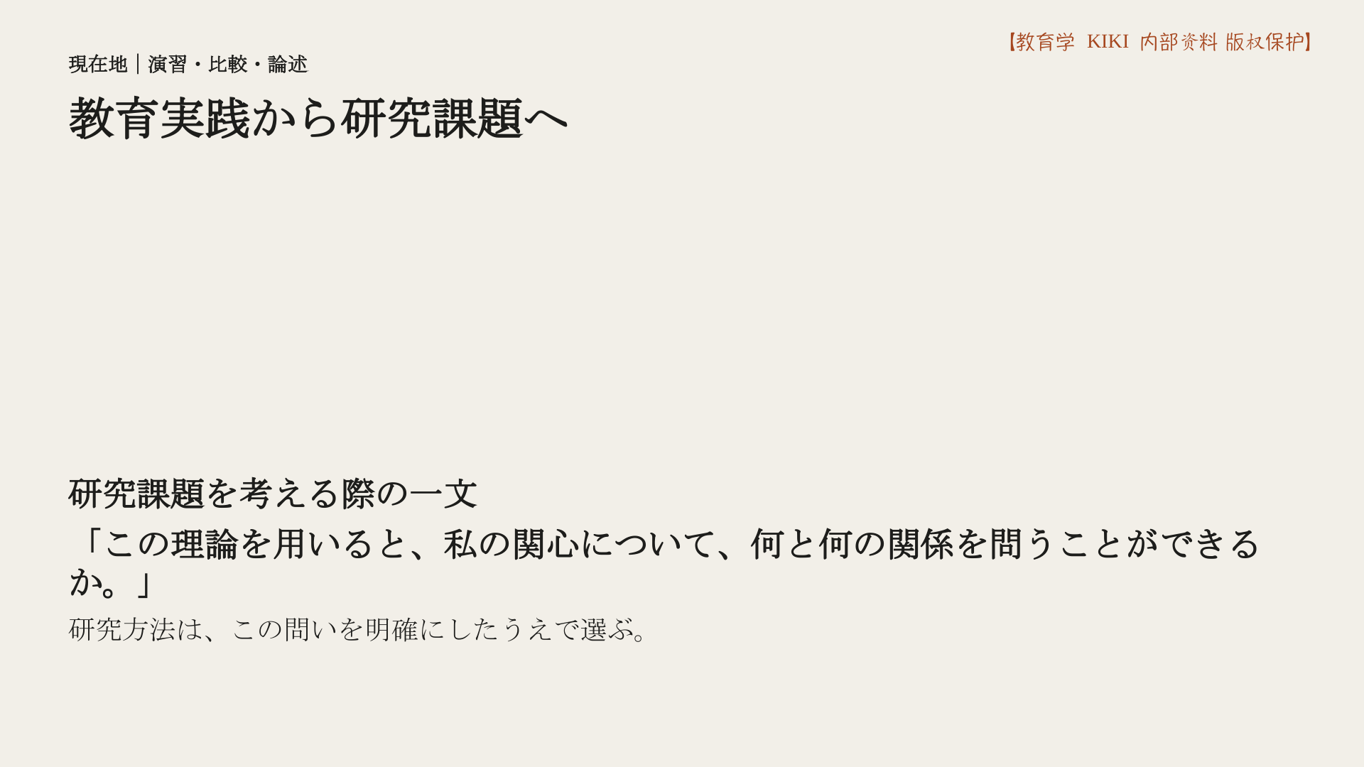 教育実践から研究課題へ