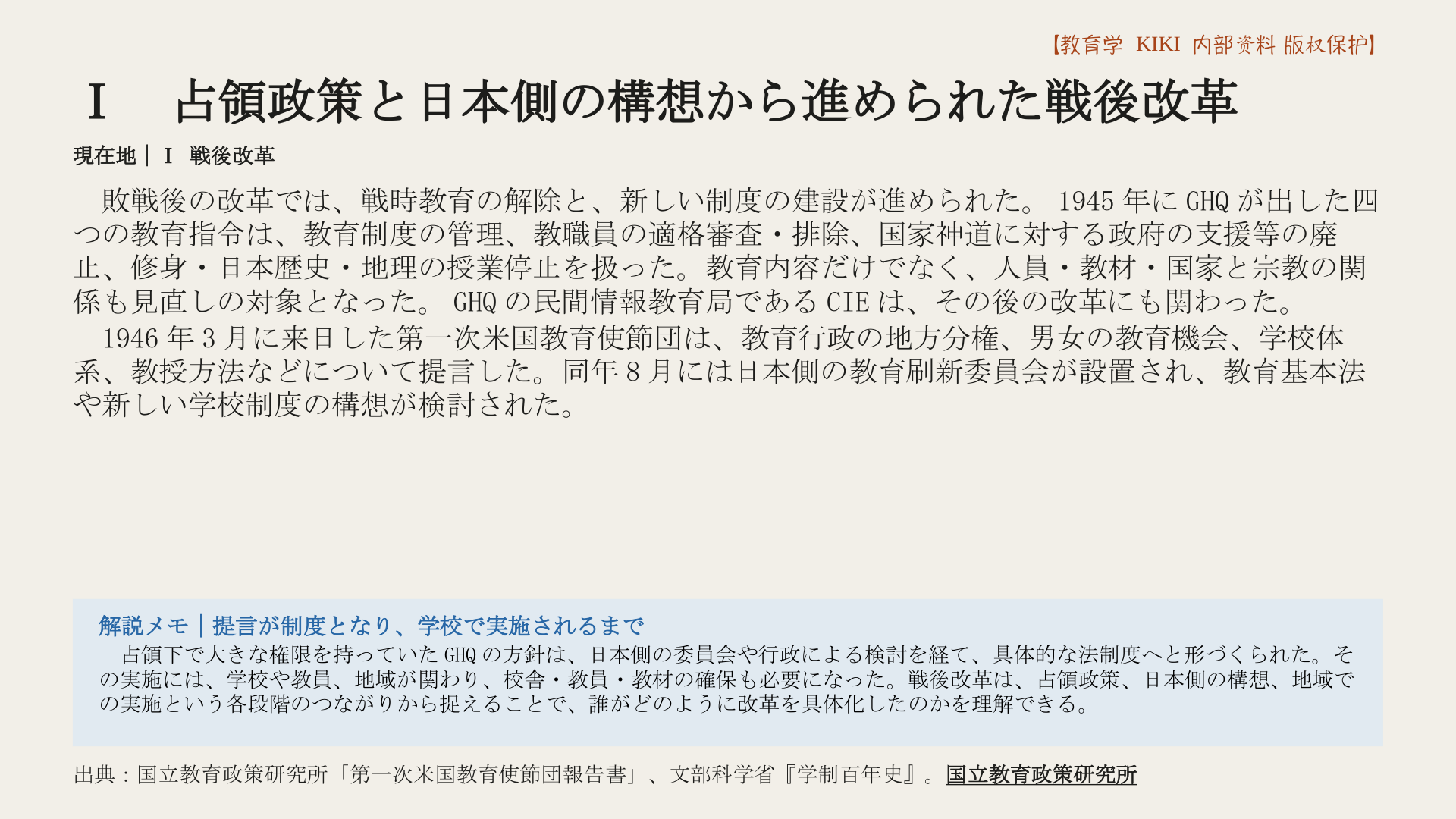 Ⅰ　占領政策と日本側の構想から進められた戦後改革