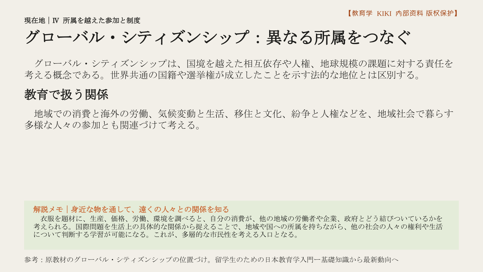 グローバル・シティズンシップ：異なる所属をつなぐ