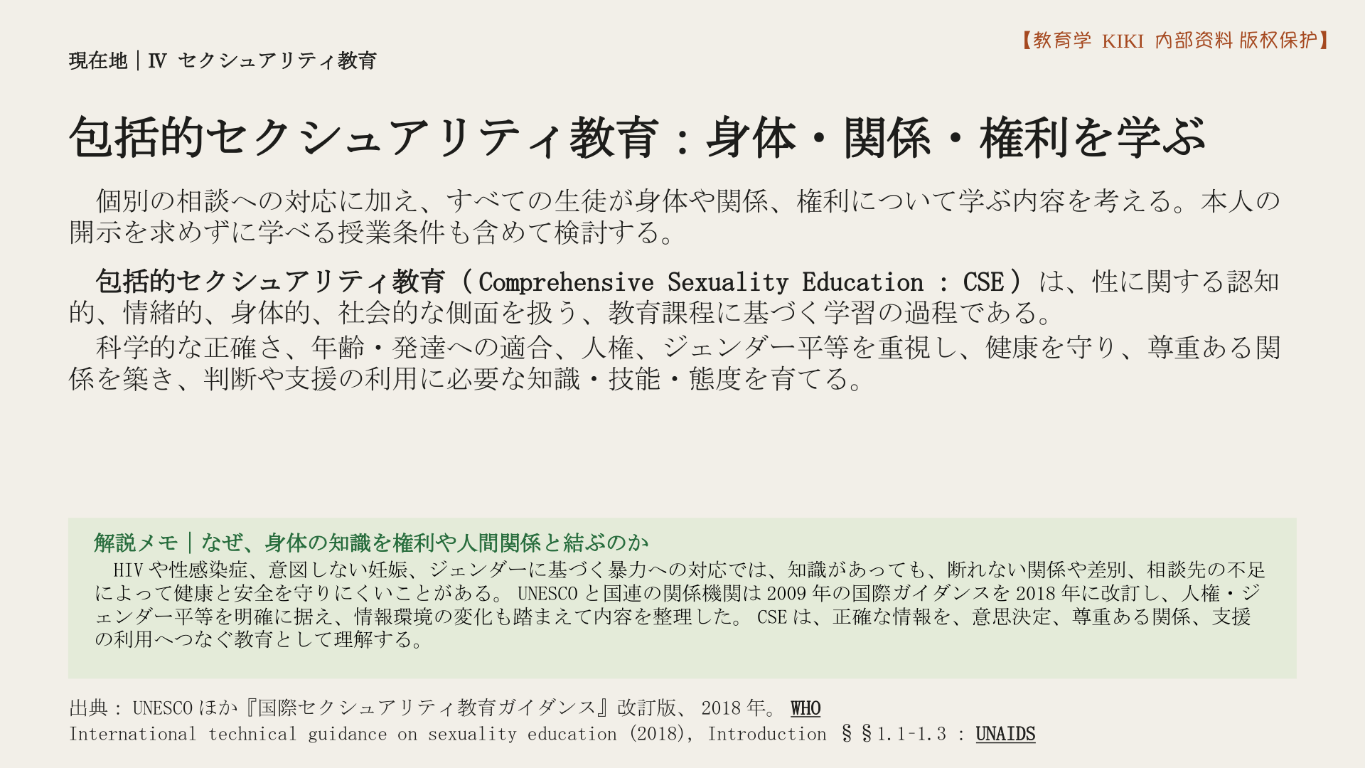 包括的セクシュアリティ教育：身体・関係・権利を学ぶ