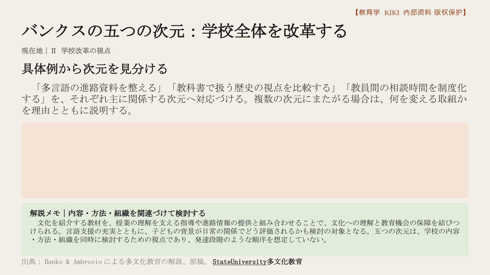 バンクスの五つの次元：学校全体を改革する