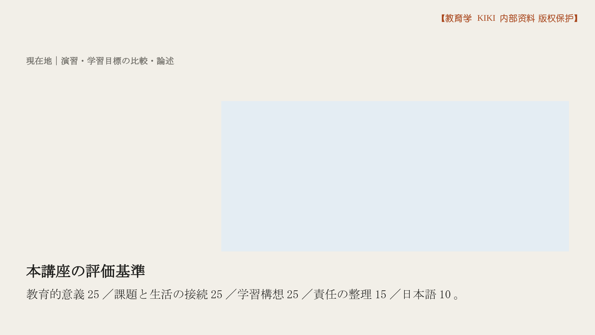 本講座の評価基準